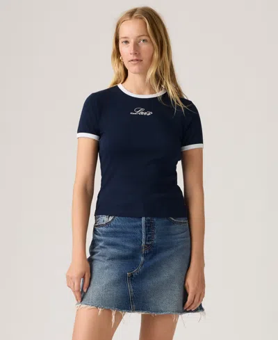 Levi's Women's Graphic Ringer Rickie T-shirt In Blue
