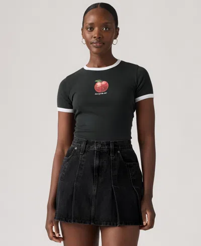 Levi's Women's Graphic Ringer Rickie T-shirt In Gray