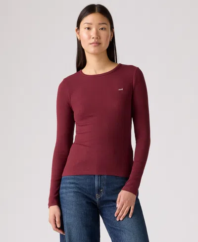 Levi's Women's Hayes Clara Strip Long Sleeve Top In Brown