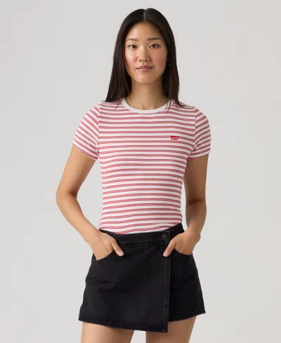 Levi's Women's Hayes Slim-fit Short-sleeve Crewneck T-shirt In Red