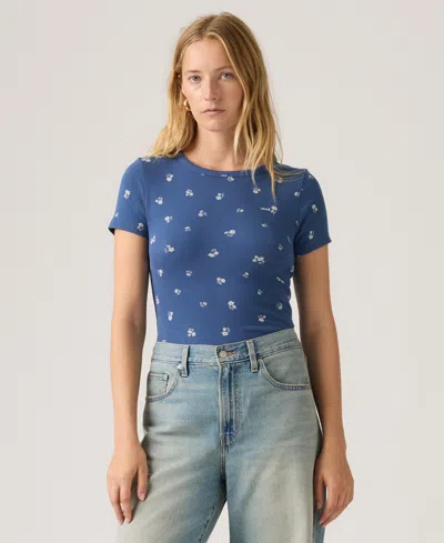 Levi's Women's Hayes Slim-fit Short-sleeve Crewneck T-shirt In Blue