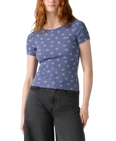 Levi's Women's Hayes Slim-fit Short-sleeve Crewneck Tee In Blue