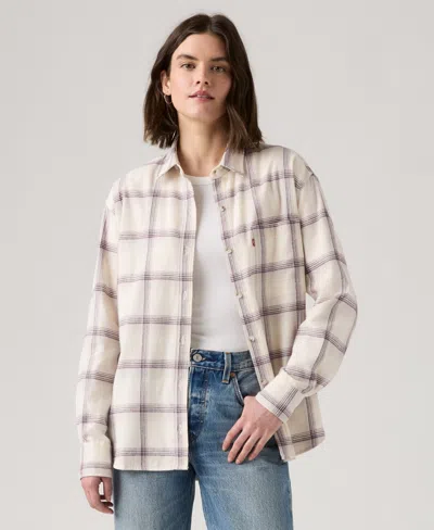 Levi's Women's Henriette Flannel Long Sleeve Shirt In Neutral