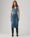 Levi's Women's High-rise Back Slit Skirt In Blue