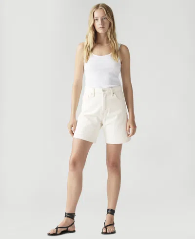 Levi's Women's High-rise Baggy Denim Shorts In White