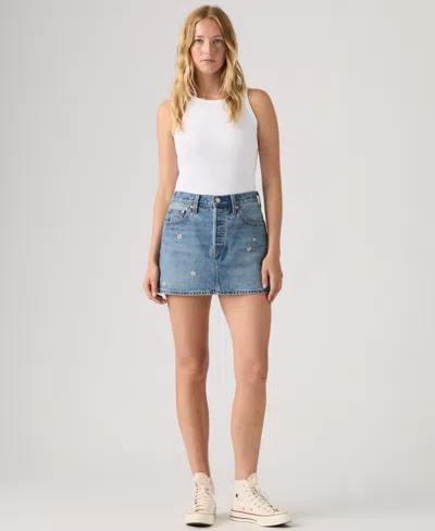 Levi's Women's Icon Cotton Denim Skirt In White