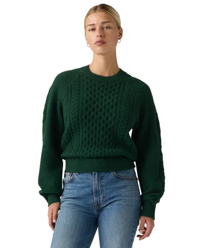 Levi's Women's Jolie Cable-knit Long-sleeve Crewneck Sweater In Pine Grove