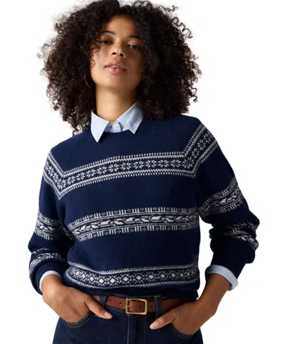 Levi's Women's Jolie Fair Isle Wool-blend Crewneck Sweater In Blue