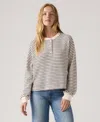 Levi's Women's Lassen Henley Long Sleeve Top In White
