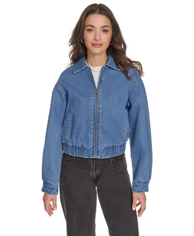 LEVI'S WOMEN'S LAYDOWN COLLAR BOMBER DENIM JACKET