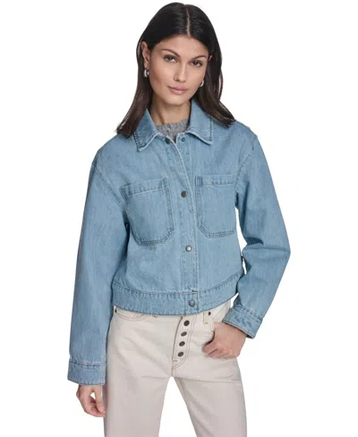 Levi's Women's Laydown Collar Button-front Coat In Blue