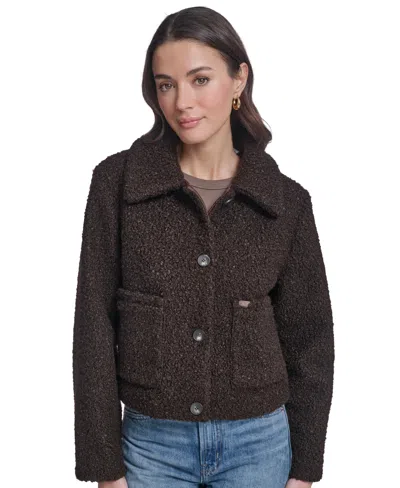 LEVI'S WOMEN'S LAYDOWN COLLAR CROPPED BOUCLE WORK JACKET