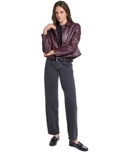 Levi's Women's Laydown Collar Cropped Snap Jacket In White