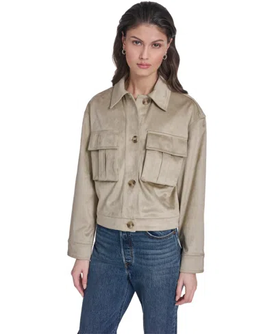 Levi's Women's Laydown Collar Front-button Jacket In Gray