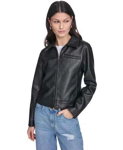 Levi's Women's Laydown Collar Zip-front Jacket In Black