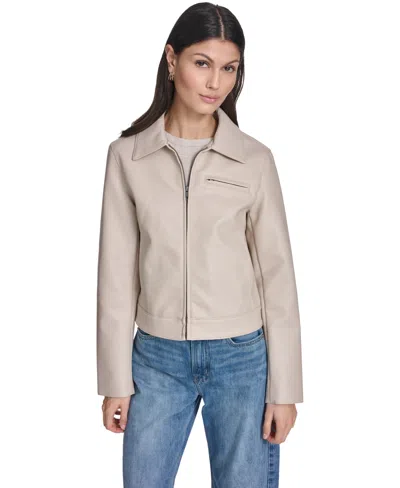 Levi's Women's Laydown Collar Zip-front Jacket In Gray