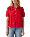 Levi's Women's Lea Printed Puff-sleeve Slim-fit Blouse