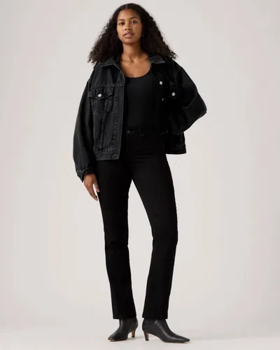 Levi's Women's  314 Jeans Black Denim Mid Rise Shaping Straight Leg Gbo1447