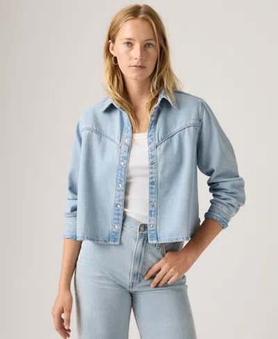 Levi's Women's Logan Point Collar Shacket In Blue