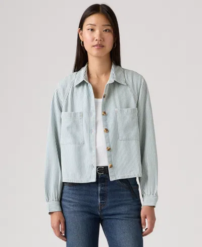 Levi's Women's Long-sleeve Utility Crop Top In Blue