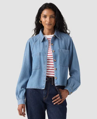 Levi's Women's Long-sleeve Utility Crop Top In Blue