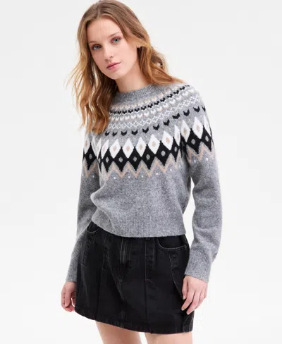 Levi's Women's Lou Fair Isle Crewneck Sweater In Gray