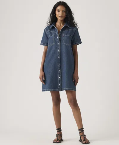 Levi's Louisa Short-sleeve Denim Dress In Blue