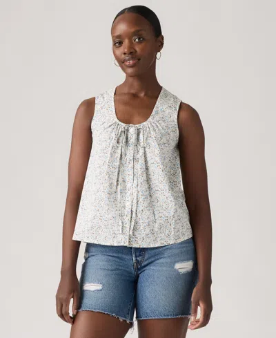 Levi's Women's Luella Sleeveless Tie-neck Blouse In Multi