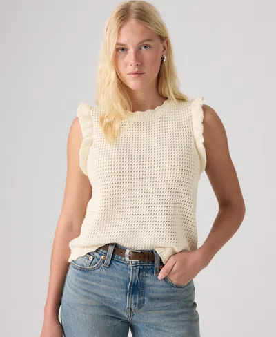 Levi's Women's Lulu Crewneck Sweater Top In White