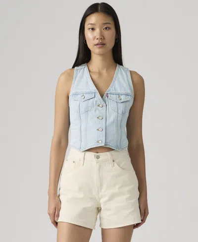 Levi's Women's Mainline V-neck Cotton Racer Vest In Blue
