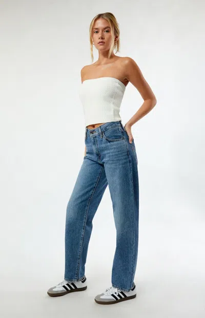 Levi's Women's Medium Indigo Worn Memory '94 Baggy Jeans In Blue