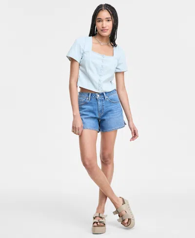 Levi's Women's Mid-rise A-line Denim Shorts In Blue