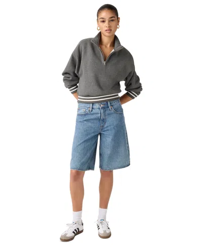 Levi's Women's Mid Rise Baggy Shorts In Blue