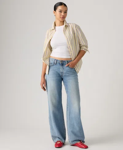 Levi's Women's Middy Balloon Mid Rise Denim Loose Jeans In Blue