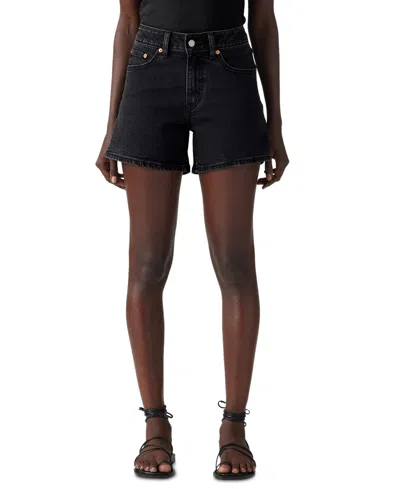Levi's Women's Mid-rise A-line Denim Shorts In Black