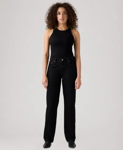 Levi's Women's Mid-rise Straight-fit Jeans In Black