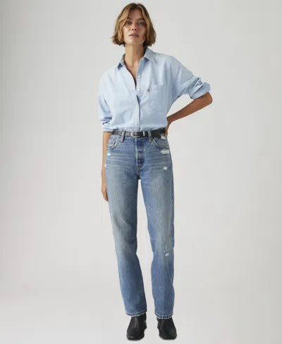 Levi's Women's Mid-rise Straight-fit Jeans In Blue