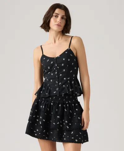 Levi's Women's Monet Floral Sleeveless Blouse In Black