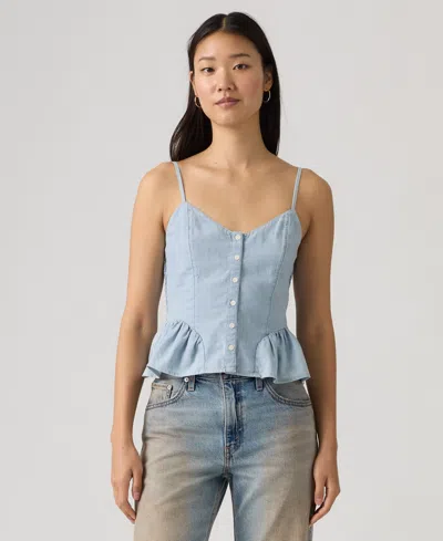 Levi's Women's Monet Floral Sleeveless Blouse In Blue