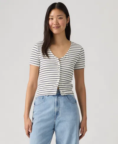 Levi's Women's Muse Short-sleeve Button-front Top In Blue