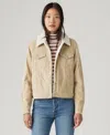 Levi's Women's Original Denim Trucker With Sherpa Lining In White