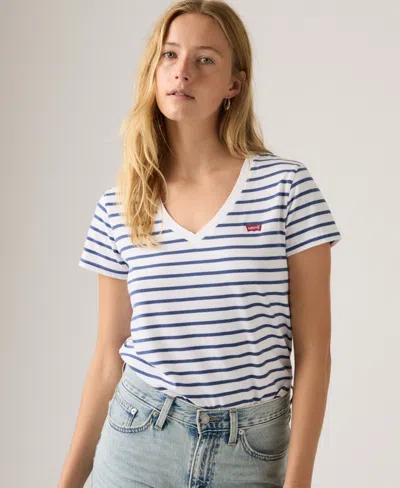 Levi's Women's Perfect Cotton V-neck Short-sleeve T-shirt In White