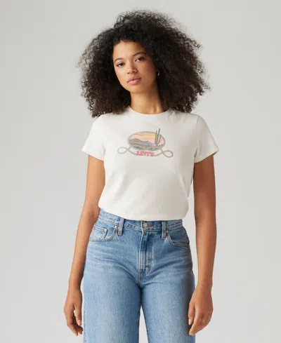 Levi's Women's Perfect Graphic Logo Cotton T-shirt In White