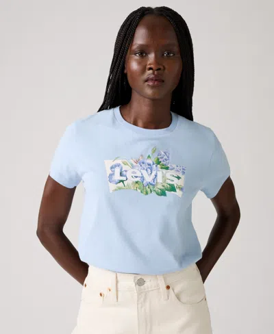 Levi's Women's Perfect Graphic Logo Cotton T-shirt In Blue