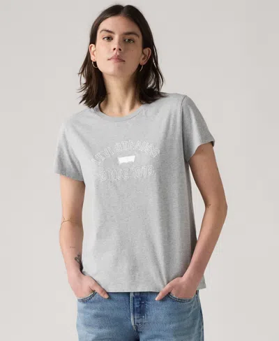 Levi's Women's Perfect Graphic Logo Cotton T-shirt In Gray
