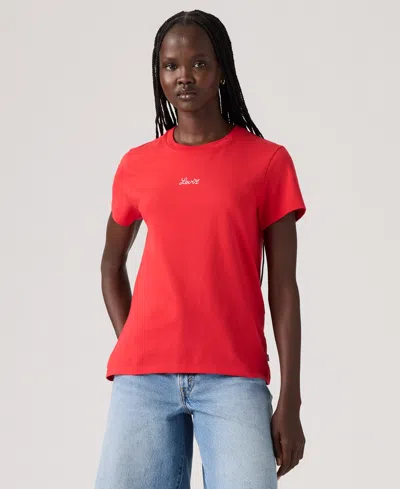 Levi's Women's Perfect Graphic Logo Cotton T-shirt In Red