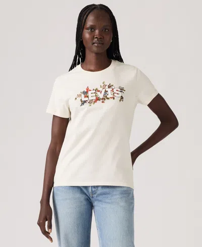 Levi's Women's Perfect Graphic Logo Cotton T-shirt In White