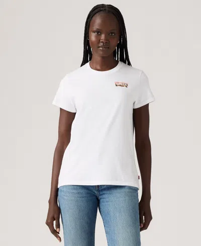 Levi's Women's Perfect Graphic Logo Cotton T-shirt In White