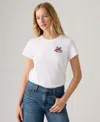Levi's Women's Perfect Graphic Logo Cotton T-shirt In White