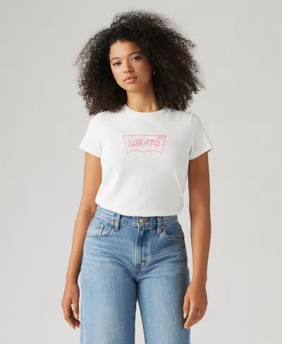 Levi's Women's Perfect Graphic Logo Cotton T-shirt In White
